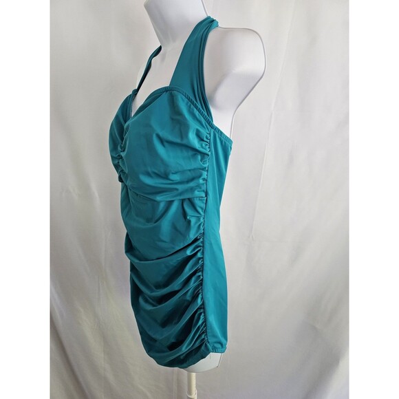 Catalina Swimsuit Women's Teal Blue One Piece Suddenly Slim Bathing Suit Size 14 - Picture 2 of 9